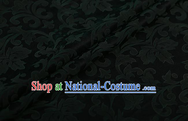 Chinese Classical Silk Fabric Traditional Green Pattern Satin Plain Cheongsam Drapery Gambiered Guangdong Gauze