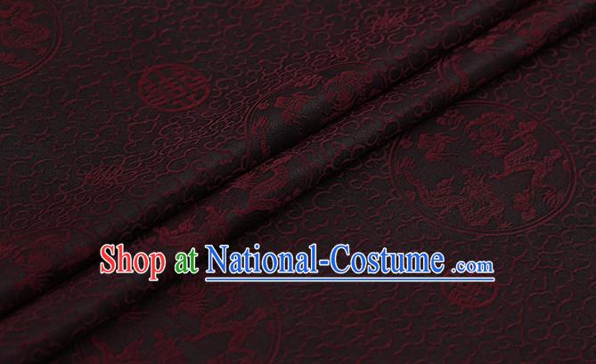 Chinese Classical Silk Fabric Traditional Red Dragons Pattern Satin Plain Cheongsam Drapery Gambiered Guangdong Gauze