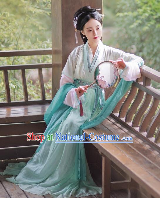 Chinese Ancient Palace Lady Hanfu Han Dynasty Imperial Concubine Queen Embroidered Historical Costumes