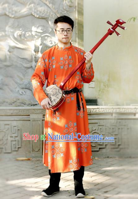 Traditional Chinese Tang Dynasty Replica Costumes Ancient Imperial Bodyguard Round Collar Robe for Men