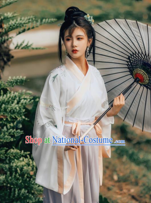 Chinese Jin Dynasty Princess Costumes Ancient Noble Lady Embroidered Dresses for Women