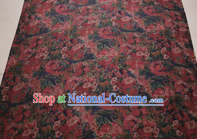 Traditional Chinese Gambiered Guangdong Gauze Satin Plain Classical Pattern Cheongsam Silk Drapery