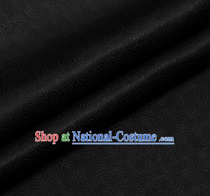 Traditional Chinese Black Brocade Palace Pattern Satin Plain Cheongsam Silk Drapery