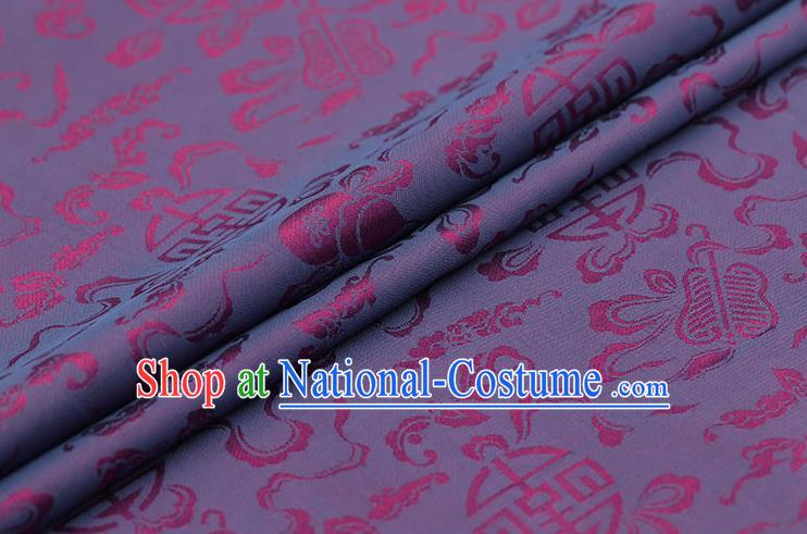 Traditional Chinese Amaranth Brocade Palace Cucurbit Ribbon Pattern Satin Plain Cheongsam Silk Drapery