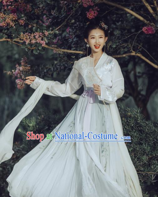 Chinese Tang Dynasty Princess Hanfu Dress Ancient Fairy Embroidered Costumes for Women