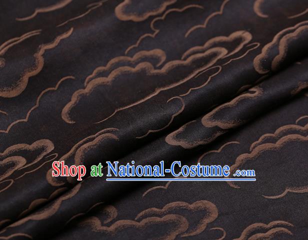 Chinese Traditional Brocade Fabric Palace Golden Clouds Pattern Satin Plain Cheongsam Silk Drapery