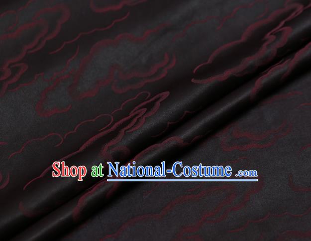 Chinese Traditional Brocade Fabric Palace Red Clouds Pattern Satin Plain Cheongsam Silk Drapery