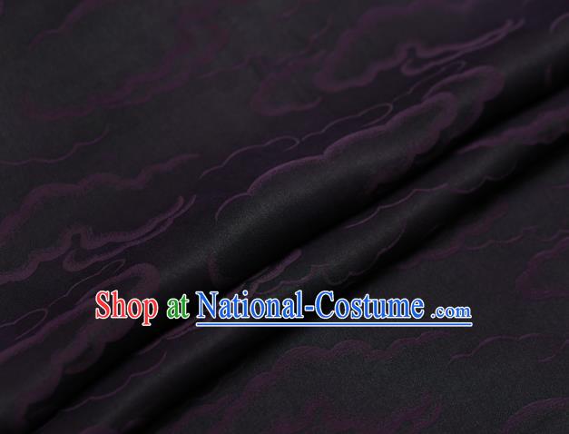 Chinese Traditional Brocade Fabric Palace Purple Clouds Pattern Satin Plain Cheongsam Silk Drapery