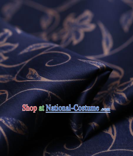 Chinese Traditional Brocade Fabric Palace Pattern Royalblue Satin Plain Cheongsam Silk Drapery