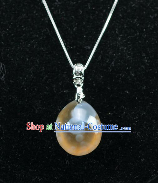 Chinese Traditional Jewelry Accessories Ancient Hanfu Agate Necklace for Women