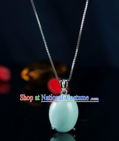 Chinese Traditional Jewelry Accessories Ancient Hanfu Kallaite Necklace for Women