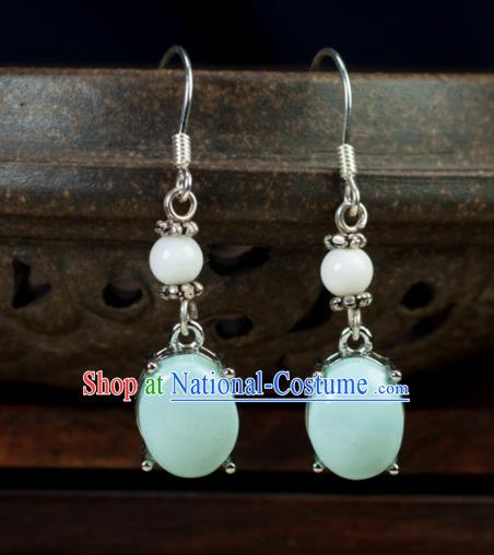 Chinese Traditional Jewelry Accessories Ancient Hanfu Kallaite Earrings for Women