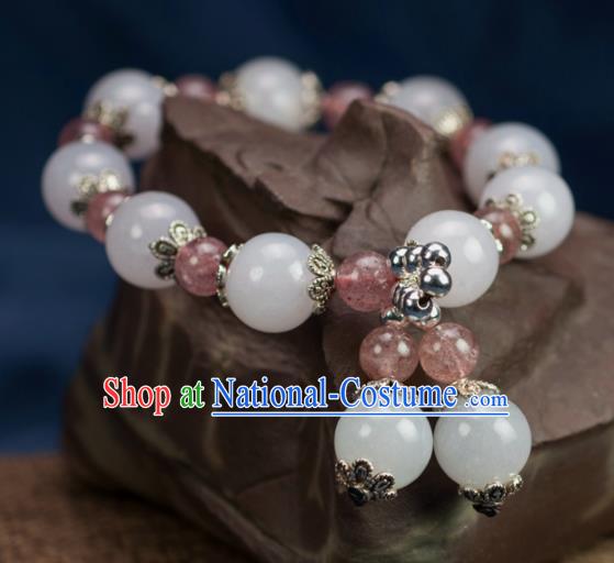 Chinese Traditional Jewelry Accessories Ancient Hanfu Jade Beads Bracelet for Women