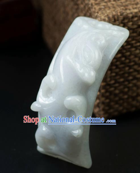 Chinese Traditional Jewelry Accessories Carving Jade Label Handmade Jadeite Pendant