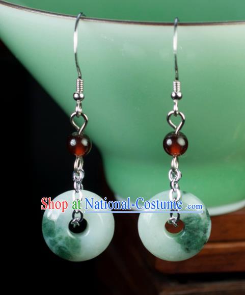 Chinese Traditional Jewelry Accessories Eardrop Ancient Hanfu Jade Earrings Pendant for Women