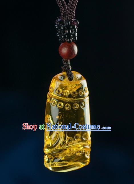 Chinese Traditional Jewelry Accessories Ancient Hanfu Carving Beeswax Necklace for Women