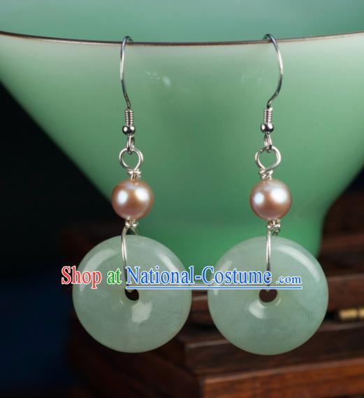 Chinese Traditional Jewelry Accessories Ancient Hanfu Jade Earrings for Women