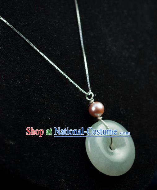 Chinese Traditional Jewelry Accessories Ancient Hanfu Jade Necklace for Women