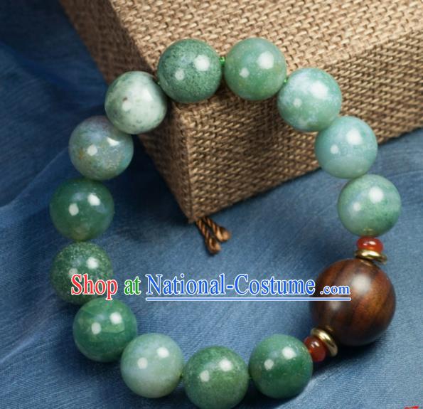 Chinese Traditional Accessories Ancient Handmade Agate Rosewood Bracelet for Women