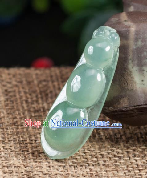 Chinese Traditional Jewelry Accessories Icy Jade Pea Pendant Ancient Jadeite Necklace