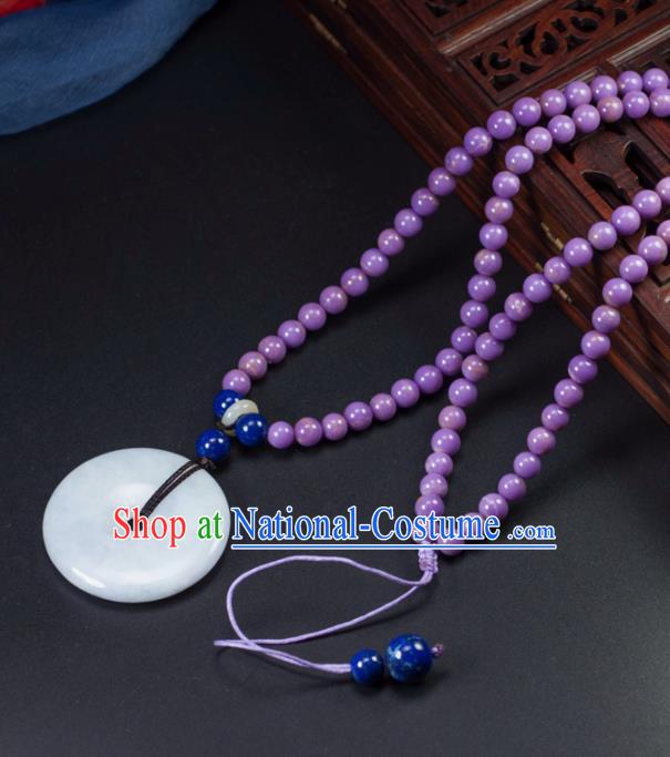 Chinese Traditional Jade Jewelry Accessories Necklace Ancient Hanfu Jadeite Necklet for Women