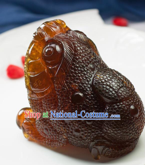 Chinese Traditional Jewelry Accessories Chrysophoron Sculpture Handmade Carving Toad Decoration