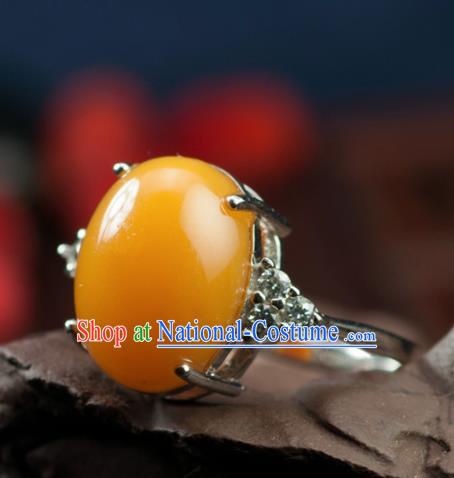 Chinese Traditional Jewelry Accessories Ancient Hanfu Huanglong Jade Ring for Women