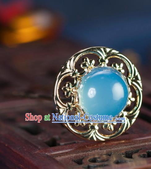 Chinese Traditional Hanfu Blue Hair Clip Hair Accessories Ancient Classical Hairpins for Women