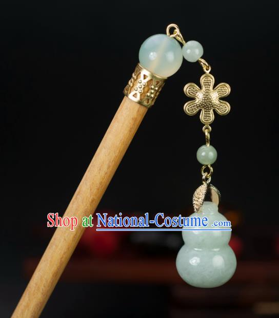 Chinese Traditional Hanfu Hair Clip Hair Accessories Ancient Classical Jade Calabash Hairpins for Women