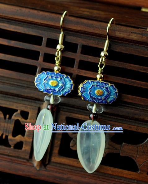 Chinese Traditional Blueing Jewelry Accessories Ancient Hanfu Earrings for Women