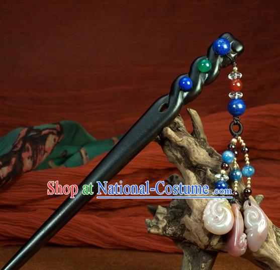 Chinese Traditional Hanfu Jade Tassel Hair Clip Hair Accessories Ancient Classical Hairpins for Women