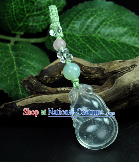 Chinese Traditional Jewelry Accessories Jade Cucurbit Craft Handmade Jadeite Pendant