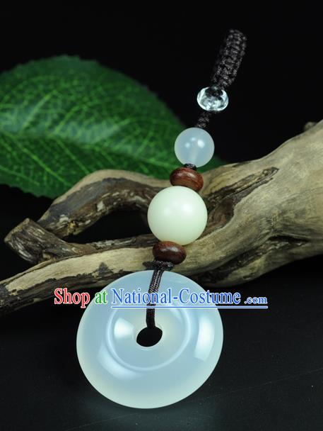 Chinese Traditional Jewelry Accessories Jade Craft Handmade Jadeite Pendant