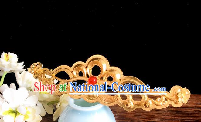 Chinese Classical Hair Accessories Traditional Ancient Hanfu Golden Hair Comb Hairpins for Women