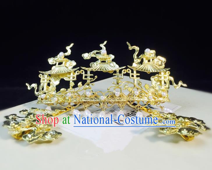 Chinese Classical Hairpins Hair Accessories Traditional Ancient Hanfu Hair Crown for Women