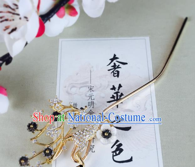 Chinese Classical Crystal Deer Hairpins Traditional Ancient Hair Clip for Women