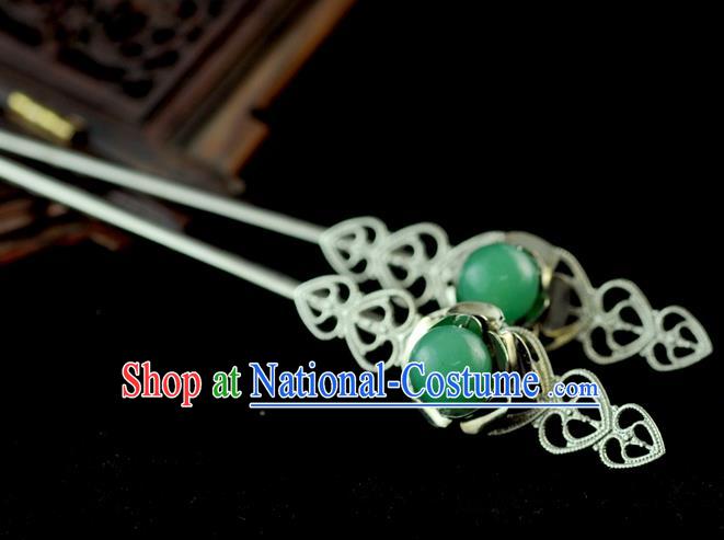 Chinese Traditional Aventurine Hair Clip Hair Accessories Ancient Palace Classical Hairpins for Women