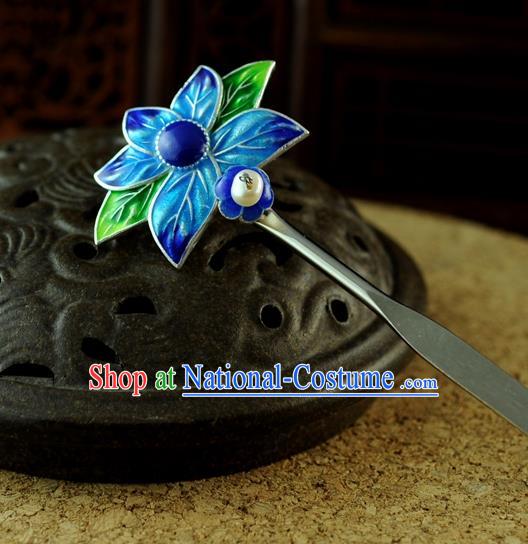 Chinese Traditional Cloisonne Hair Clip Hair Accessories Ancient Palace Classical Hairpins for Women