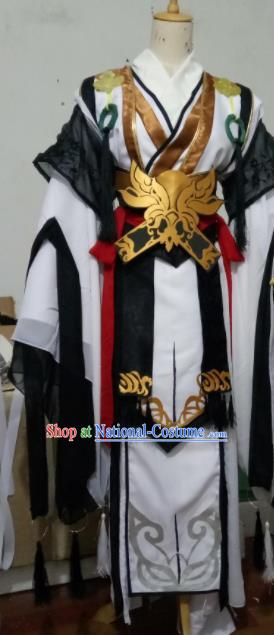 Chinese Traditional Cosplay Swordsman Costumes Ancient Nobility Childe Embroidered Clothing for Men