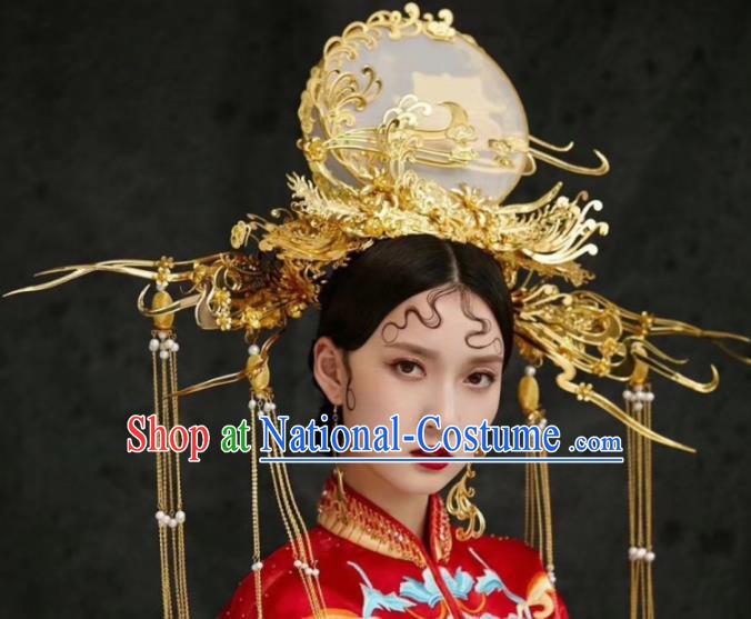 Chinese Traditional Palace Queen Phoenix Coronet Ancient Bride Wedding Hair Accessories Hairpins for Women