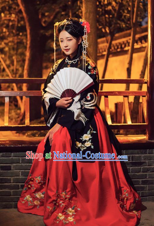 Chinese Ming Dynasty Hanfu Dress Traditional Ancient Princess Embroidered Costumes for Women