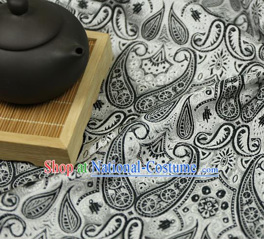 Asian Chinese Traditional Fabric Material Black Brocade Classical Pattern Design Satin Drapery