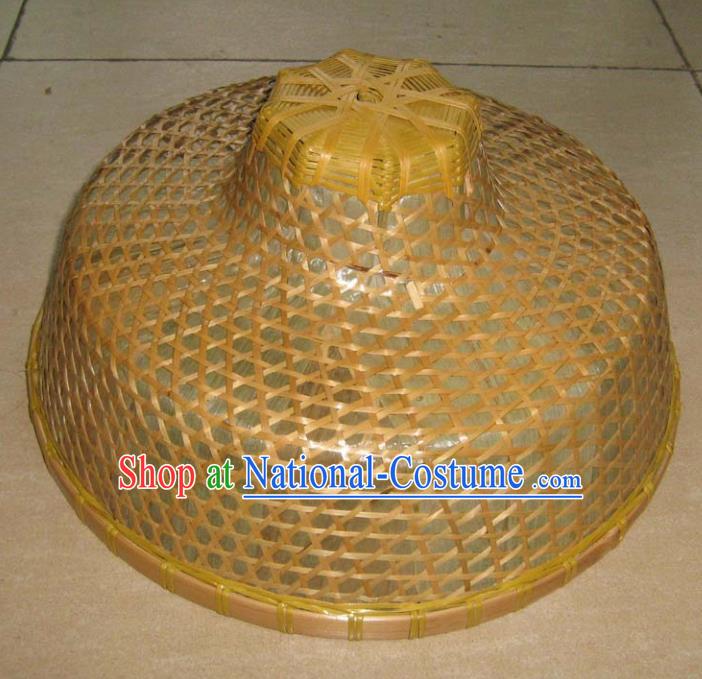 Chinese Traditional Straw Hat Handmade Craft Asian Fishing Bamboo Hat