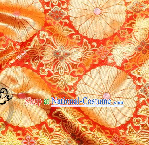 Chinese Traditional Red Brocade Silk Fabric Material Classical Pattern Design Satin Drapery