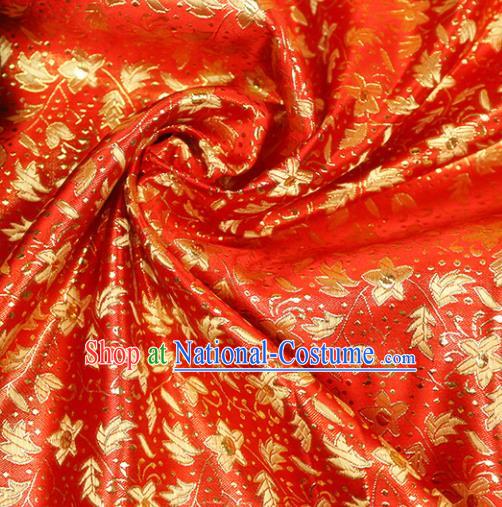 Chinese Traditional Red Brocade Tang Suit Silk Fabric Material Classical Pattern Design Satin Drapery