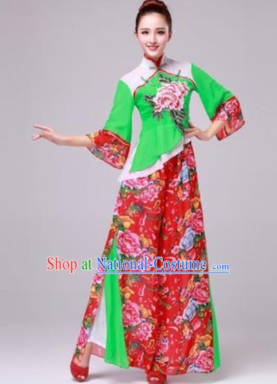 Chinese Traditional Yangko Dance Folk Dance Fan Dance Costume for Women