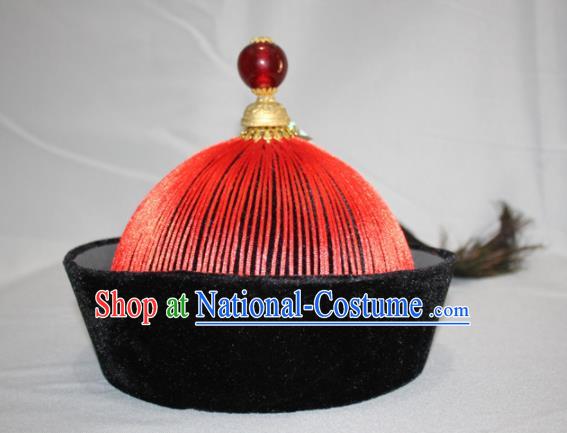 Chinese Traditional Qing Dynasty Mandarin Ancient Minister Hat for Men