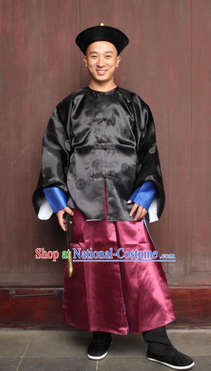 Chinese Traditional Ancient Qing Dynasty Imperial Bodyguard Embroidered Costume for Men