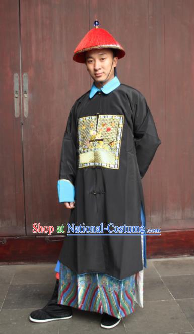 Chinese Traditional Ancient Qing Dynasty Court Minister Embroidered Costume for Men