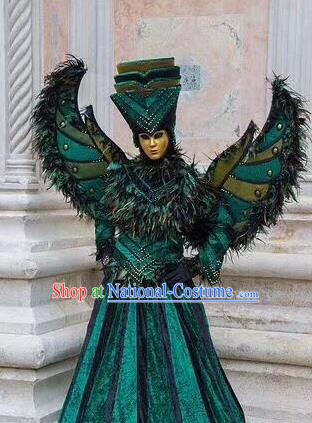 Top Grade Modern Dance Green Dress Cosplay Queen Costume for Women